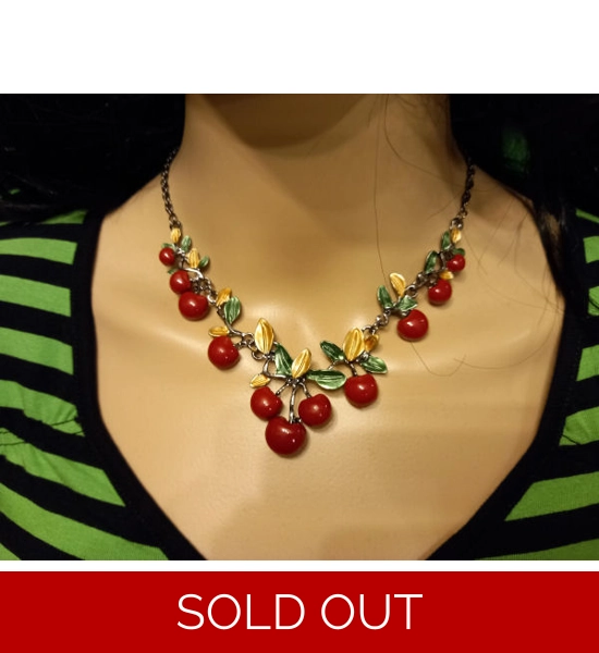 Cherry Necklace & Earing Set - UK P&P INcluded